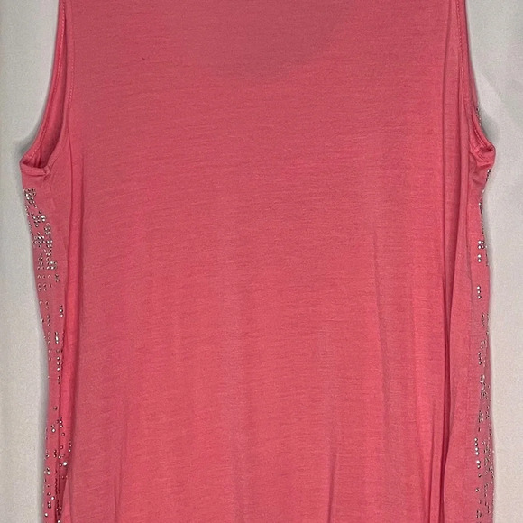 INC International Concepts Pink Tank Top with Silver‎ Embellishments - Picture 3 of 3